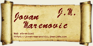 Jovan Marenović vizit kartica